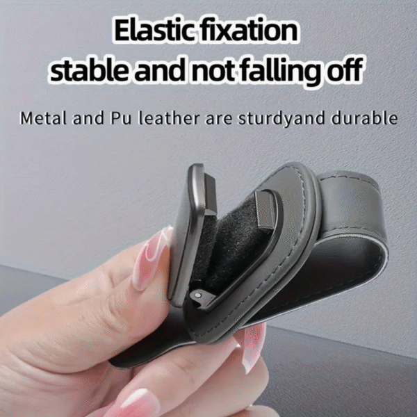 High Quality Faux Leather Car Sun Visor Glasses Holder Clip