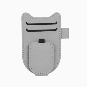 Cat Ear Faux Leather Sun Visor Organizer in Grey