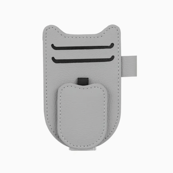 Cat Ear Faux Leather Sun Visor Organizer in Grey