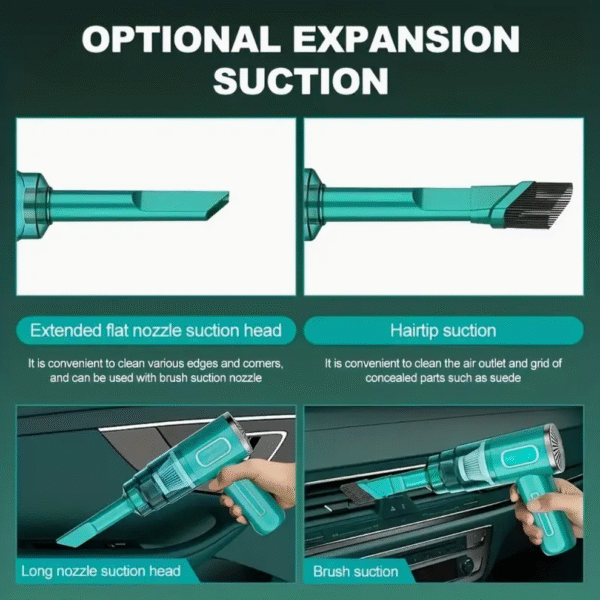 Cordless Handheld Car Vacuum Cleaner in Green