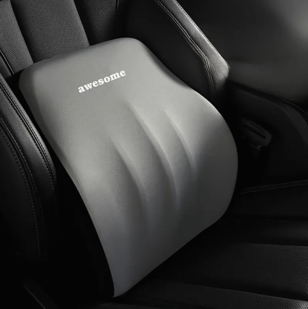 Car Memory Foam Waist Support Pillow in Grey