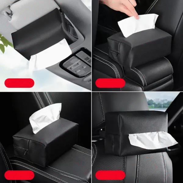 Car Tissue Holder with Zipper in Green